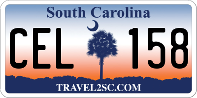 SC license plate CEL158