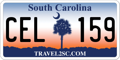 SC license plate CEL159