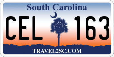 SC license plate CEL163