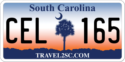 SC license plate CEL165