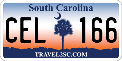 SC license plate CEL166