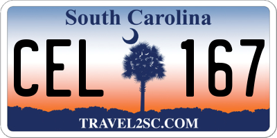SC license plate CEL167