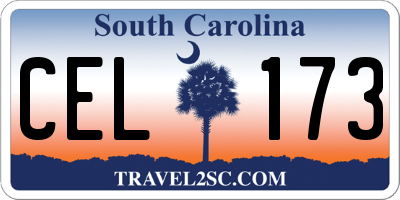 SC license plate CEL173