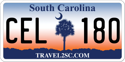 SC license plate CEL180