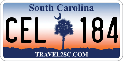 SC license plate CEL184