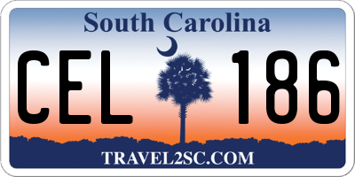SC license plate CEL186