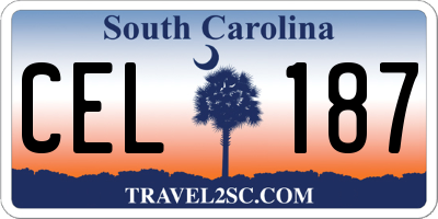 SC license plate CEL187