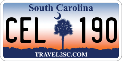 SC license plate CEL190
