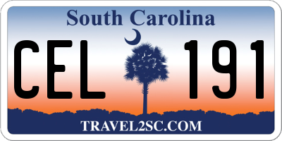 SC license plate CEL191