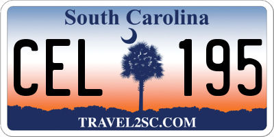 SC license plate CEL195