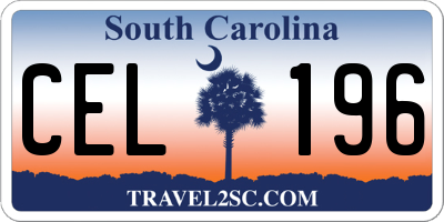 SC license plate CEL196