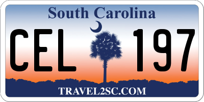 SC license plate CEL197