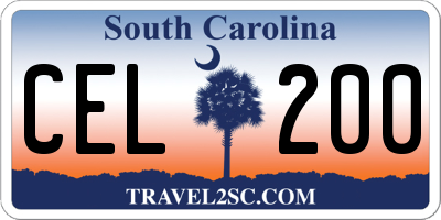 SC license plate CEL200