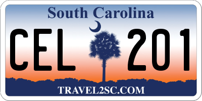 SC license plate CEL201
