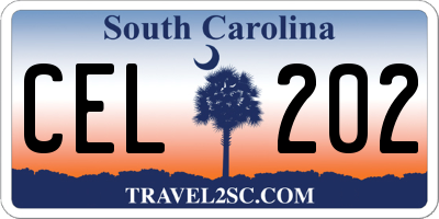 SC license plate CEL202