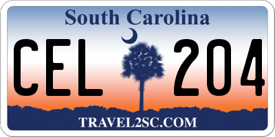 SC license plate CEL204