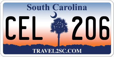 SC license plate CEL206