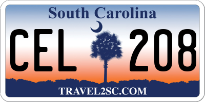 SC license plate CEL208