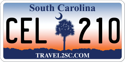 SC license plate CEL210
