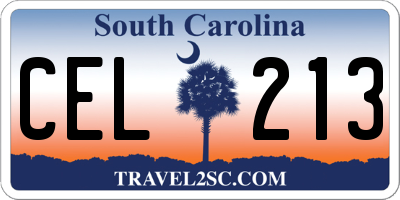 SC license plate CEL213