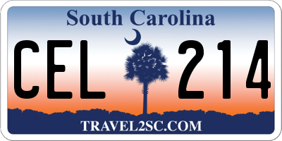 SC license plate CEL214