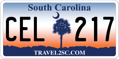 SC license plate CEL217