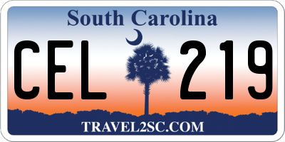 SC license plate CEL219