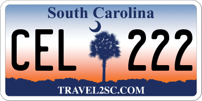 SC license plate CEL222