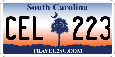 SC license plate CEL223