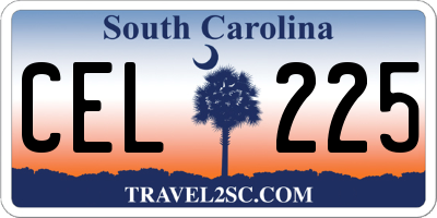 SC license plate CEL225