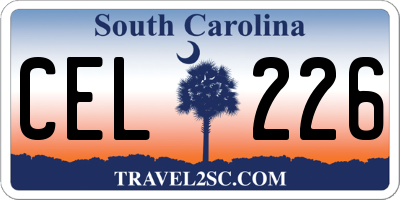 SC license plate CEL226