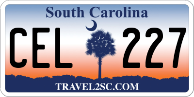 SC license plate CEL227