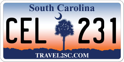SC license plate CEL231
