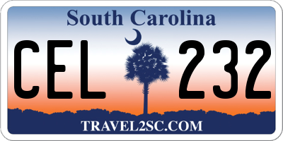 SC license plate CEL232