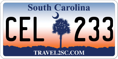 SC license plate CEL233