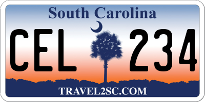 SC license plate CEL234
