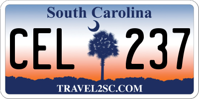 SC license plate CEL237