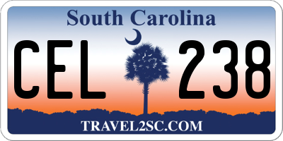 SC license plate CEL238