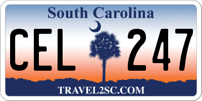 SC license plate CEL247