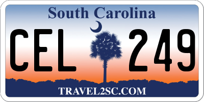 SC license plate CEL249