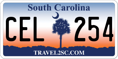 SC license plate CEL254