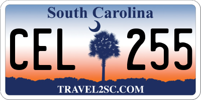 SC license plate CEL255