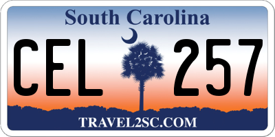 SC license plate CEL257
