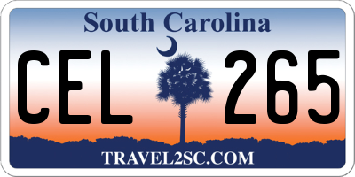 SC license plate CEL265