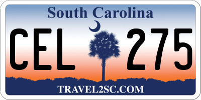 SC license plate CEL275