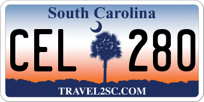 SC license plate CEL280