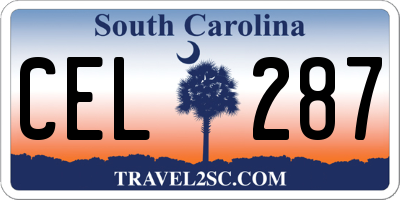 SC license plate CEL287