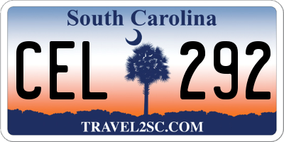 SC license plate CEL292