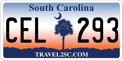 SC license plate CEL293
