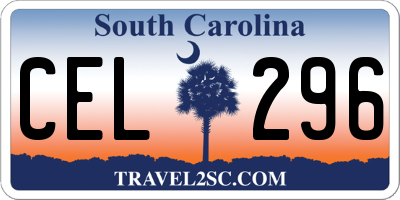 SC license plate CEL296
